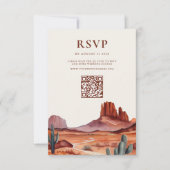 Boho Watercolor Wüste Wedding RSVP Karte (Vorderseite)
