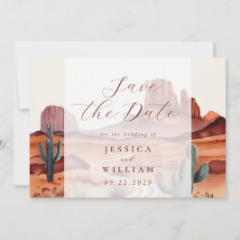Boho Watercolor Wüste Wedding Save The Date