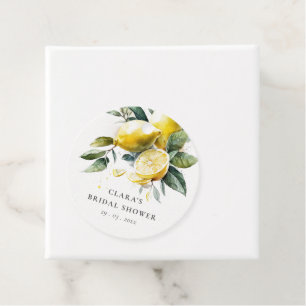 Boho Watercolor Yellow Lemon Garden Brautparty Geschenkanhänger