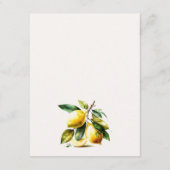 Boho Watercolor Yellow Lemon Garden Wedding Detail Begleitkarte (Rückseite)