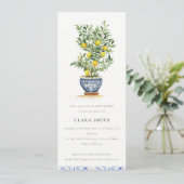 Boho Watercolor Yellow Lemon Tree Baby Dusche Einladung (Stehend Vorderseite)