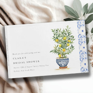 Boho Watercolor Yellow Lemon Tree Brautparty Gästebuch