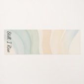 Boho Waves Mindful Calming Minimalist Quote Yogamatte (Rückseite (Horizontal))