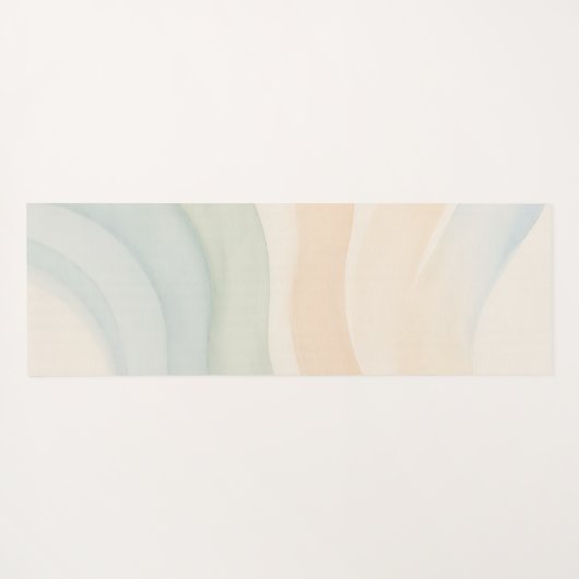 Boho Waves Mindful Calming Minimalist Yogamatte (Rückseite (Horizontal))