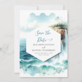Boho Waves Nautical Wedding Save The Date (Vorderseite)