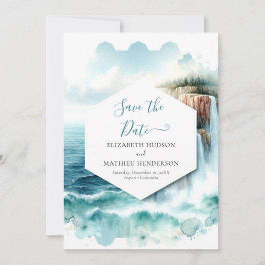 Boho Waves Nautical Wedding Save The Date (Vorderseite)