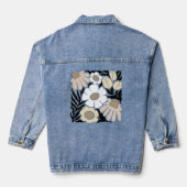 Boho Wavy Blume Design Jeansjacke (Rückseite)