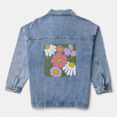 Boho Wavy Blume Design Jeansjacke (Rückseite)