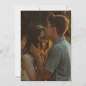 Boho Wavy Border Green Photo Wedding Save The Date (Rückseite)