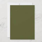 Boho Wavy Border Olive Green & White Wedding Einladung (Rückseite)