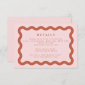 Boho Wavy Frame Blush & Terracotta Hochzeit Detail Begleitkarte (Vorne/Hinten)