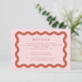 Boho Wavy Frame Blush & Terracotta Hochzeit Detail Begleitkarte (Stehend Vorderseite)