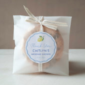 Boho Wavy Line Citrus Lemon Polterabend Gevor Runder Aufkleber