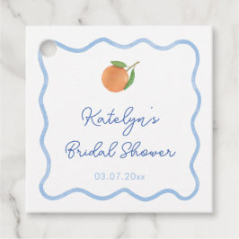 Boho Wavy Line Citrus Main Squeeze Brautparty Geschenkanhänger