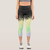 Boho Wavy marmorierte Abstrakte Cassgender Pride F Capri Leggings (Vorderseite)