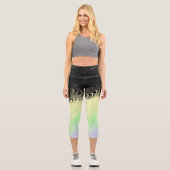 Boho Wavy marmorierte Abstrakte Cassgender Pride F Capri Leggings (Vorderseite)