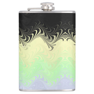 Boho Wavy marmorierte Abstrakte Cassgender Pride F Flachmann