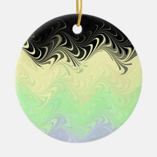 Boho Wavy marmorierte Abstrakte Cassgender Pride F Keramik Ornament (Vorne)