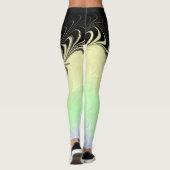 Boho Wavy marmorierte Abstrakte Cassgender Pride F Leggings (Rückseite)
