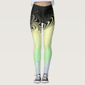 Boho Wavy marmorierte Abstrakte Cassgender Pride F Leggings (Vorderseite)