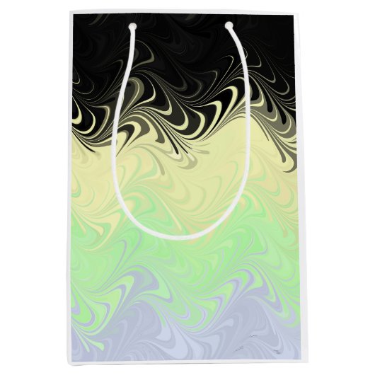 Boho Wavy marmorierte Abstrakte Cassgender Pride F Mittlere Geschenktüte (Vorderseite)