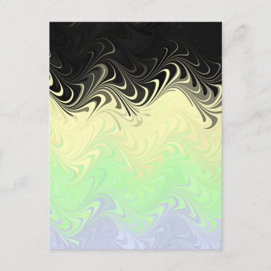 Boho Wavy marmorierte Abstrakte Cassgender Pride F Postkarte (Vorderseite)