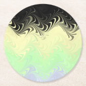 Boho Wavy marmorierte Abstrakte Cassgender Pride F Runder Pappuntersetzer (Vorderseite)