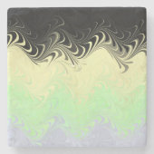 Boho Wavy marmorierte Abstrakte Cassgender Pride F Steinuntersetzer (Vorderseite)