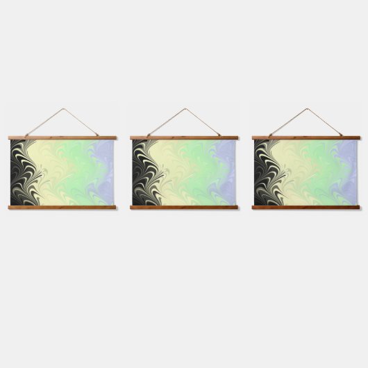Boho Wavy marmorierte Abstrakte Cassgender Pride F Wandteppich Mit Holzrahmen (Dreifach)