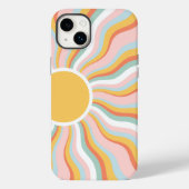 Boho Wavy Sun Rays Retro Design Case-Mate iPhone Hülle (Rückseite)