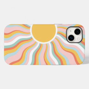 Boho Wavy Sun Rays Retro Design Case-Mate iPhone 14 Plus Hülle