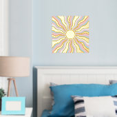 Boho Wavy Sun Rays Retro Design Foliendrucke (In Situ (Schlafzimmer))