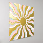 Boho Wavy Sun Rays Retro Design Foliendrucke (Ablage )