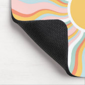 Boho Wavy Sun Rays Retro Design Mousepad (Ecke)