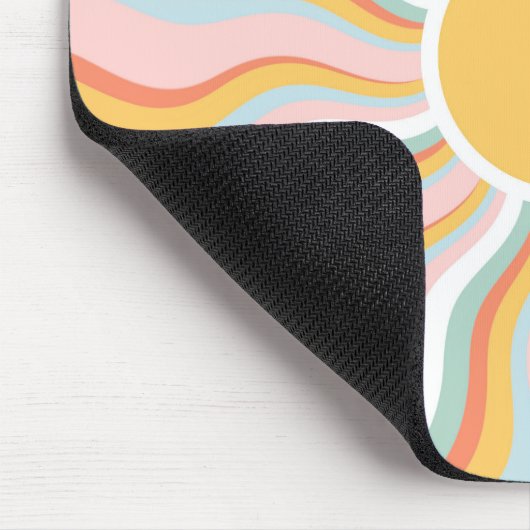 Boho Wavy Sun Rays Retro Design Mousepad (Ecke)