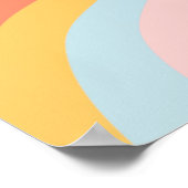 Boho Wavy Sun Rays Retro Design Poster (Ecke)