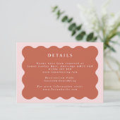 Boho Wavy Terracotta & Blush Wedding Details Begleitkarte (Stehend Vorderseite)