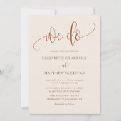 Boho We Do Modern Calligraphy Terracotta Wedding Einladung (Vorderseite)