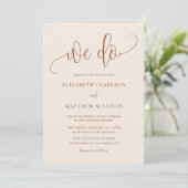 Boho We Do Modern Calligraphy Terracotta Wedding Einladung (Stehend Vorderseite)