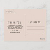 Boho Wedding 3 Foto Collage Vielen Dank Postkarte (Rückseite)