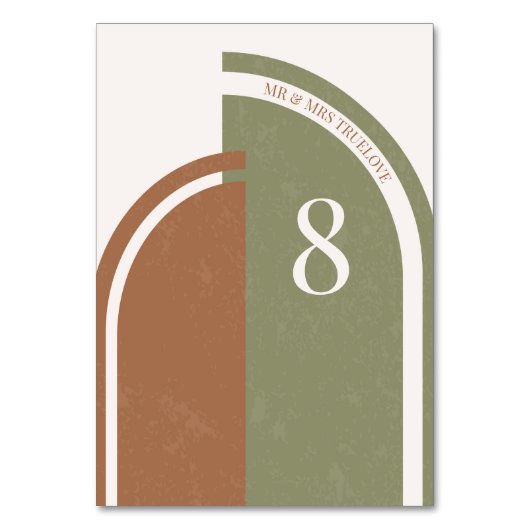 Boho Wedding Arch Tischnummern (Rückseite)