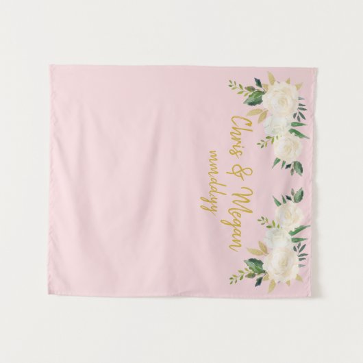 Boho Wedding Backdrop Pink Gold Foto Stand Prop Wandteppich (Vorderseite (Horizontal))