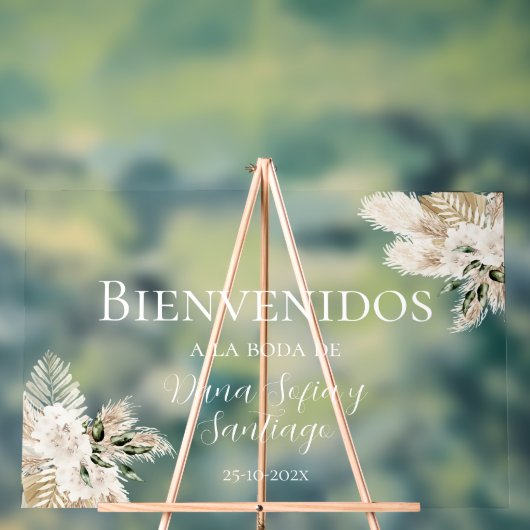 Boho Wedding Begrüßung mattiertes Akryllisches Zei Acrylschild (Neutral)