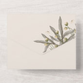 Boho Wedding Beige Botanical All In One Einladung (Rückseite)