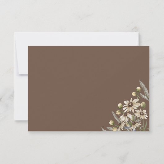Boho Wedding Beige Botanical RSVP Karte (Rückseite)