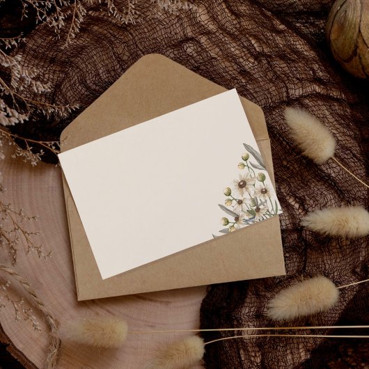 Boho Wedding Beige Botanical RSVP Karte