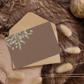 Boho Wedding Beige Botanical RSVP Karte