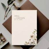 Boho Wedding Beige Botanische Einladung