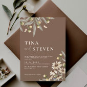 Boho Wedding Beige Botanische Einladung