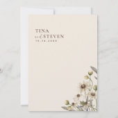 Boho Wedding Beige Botanische Einladung (Rückseite)
